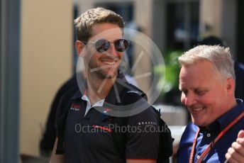 World © Octane Photographic Ltd. Formula 1 –  Abu Dhabi GP - Paddock. Haas F1 Team VF-18 – Romain Grosjean. Yas Marina Circuit, Abu Dhabi. Friday 23rd November 2018.