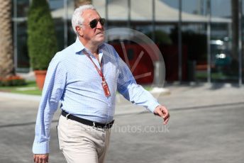 World © Octane Photographic Ltd. Formula 1 - Abu Dhabi GP - Paddock. Lance Stroll father Lawrence Stroll - investor, part-owner of Racing Point Force India Formula 1 team. Yas Marina Circuit, Abu Dhabi. Friday 23rd November 2018.