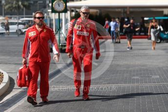 World © Octane Photographic Ltd. Formula 1 - Abu Dhabi GP - Paddock. Maurizio Arrivabene – Managing Director and Team Principal of Scuderia Ferrari and Gino Rosato – Ferrari Corporate Affairs. Yas Marina Circuit, Abu Dhabi. Friday 23rd November 2018.