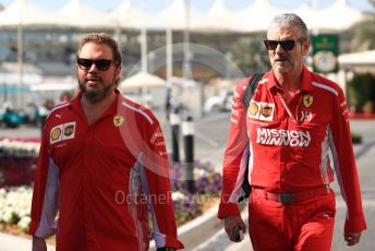 World © Octane Photographic Ltd. Formula 1 - Abu Dhabi GP - Paddock. Maurizio Arrivabene – Managing Director and Team Principal of Scuderia Ferrari and Gino Rosato – Ferrari Corporate Affairs. Yas Marina Circuit, Abu Dhabi. Friday 23rd November 2018.