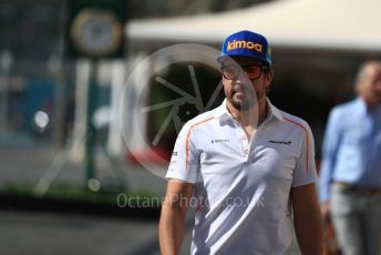 World © Octane Photographic Ltd. Formula 1 –  Abu Dhabi GP - Paddock. McLaren MCL33 – Fernando Alonso. Yas Marina Circuit, Abu Dhabi. Friday 23rd November 2018.