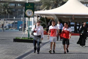 World © Octane Photographic Ltd. Formula 1 –  Abu Dhabi GP - Paddock. Alfa Romeo Sauber F1 Team C37 – Charles Leclerc. Yas Marina Circuit, Abu Dhabi. Friday 23rd November 2018.