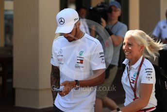 World © Octane Photographic Ltd. Formula 1 –  Abu Dhabi GP - Paddock. Mercedes AMG Petronas Motorsport AMG F1 W09 EQ Power+ - Lewis Hamilton. Yas Marina Circuit, Abu Dhabi. Friday 23rd November 2018.