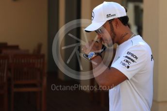 World © Octane Photographic Ltd. Formula 1 –  Abu Dhabi GP - Paddock. Mercedes AMG Petronas Motorsport AMG F1 W09 EQ Power+ - Lewis Hamilton. Yas Marina Circuit, Abu Dhabi. Friday 23rd November 2018.