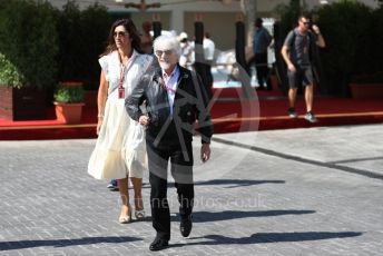 World © Octane Photographic Ltd. Formula 1 –  Abu Dhabi GP - Paddock. Bernie Ecclestone and Fabiana Flosi. Yas Marina Circuit, Abu Dhabi. Friday 23rd November 2018.