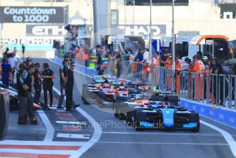 World © Octane Photographic Ltd. GP3 – Abu Dhabi GP – Practice. The cars line up ready for the green light. Yas Marina Circuit, Abu Dhabi. Friday 23rd November 2018.