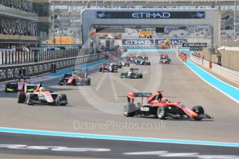 World © Octane Photographic Ltd. GP3 – Abu Dhabi GP – Race 1. Green flag lap. Yas Marina Circuit, Abu Dhabi. Saturday 24th November 2018.