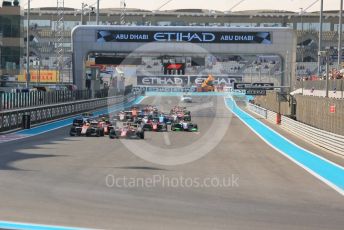 World © Octane Photographic Ltd. GP3 – Abu Dhabi GP – Race 1. Race Start. Yas Marina Circuit, Abu Dhabi. Saturday 24th November 2018.
