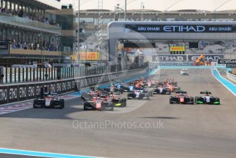 World © Octane Photographic Ltd. GP3 – Abu Dhabi GP – Race 1. Race Start. Yas Marina Circuit, Abu Dhabi. Saturday 24th November 2018.