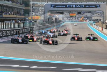 World © Octane Photographic Ltd. GP3 – Abu Dhabi GP – Race 1. Race Start. Yas Marina Circuit, Abu Dhabi. Saturday 24th November 2018.