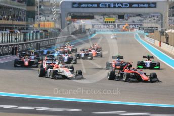 World © Octane Photographic Ltd. GP3 – Abu Dhabi GP – Race 1. Race Start. Yas Marina Circuit, Abu Dhabi. Saturday 24th November 2018.