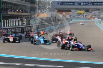 World © Octane Photographic Ltd. GP3 – Abu Dhabi GP – Race 1. Race Start. Yas Marina Circuit, Abu Dhabi. Saturday 24th November 2018.