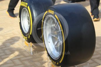World © Octane Photographic Ltd. Formula 1 –  Abu Dhabi GP - Paddock. Pirelli new 19inch (19") tyre. Yas Marina Circuit, Abu Dhabi. Sunday 25th November 2018.