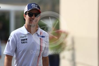 World © Octane Photographic Ltd. Formula 1 –  Abu Dhabi GP - Paddock. Racing Point Force India VJM11 - Sergio Perez. Yas Marina Circuit, Abu Dhabi. Sunday 25th November 2018.