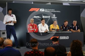 World © Octane Photographic Ltd. Formula 1 - United States GP - Friday FIA Team. Maurizio Arrivabene – Managing Director and Team Principal of Scuderia Ferrari, Cyril Abiteboul - Managing Director of Renault Sport Racing Formula 1 Team, Christian Horner - Team Principal of Red Bull Racing, Otmar Szafnauer - Team Principal of Racing Point Force India and Toto Wolff - Executive Director & Head of Mercedes - Benz Motorsport. Yas Marina Circuit, Abu Dhabi. Friday 23rd  November 2018.