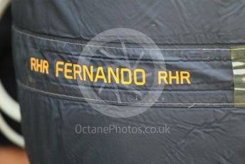 World © Octane Photographic Ltd. Formula 1 –  Abu Dhabi GP - Paddock. McLaren MCL33 – Fernando Alonso. Yas Marina Circuit, Abu Dhabi. Thursday 22nd November 2018.