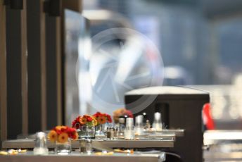 World © Octane Photographic Ltd. Formula 1 –  Abu Dhabi GP - Paddock. Flowers in the desert... paddock setup. Yas Marina Circuit, Abu Dhabi. Thursday 22nd November 2018.