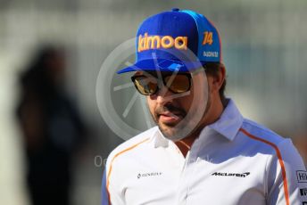World © Octane Photographic Ltd. Formula 1 –  Abu Dhabi GP - Paddock. McLaren MCL33 – Fernando Alonso. Yas Marina Circuit, Abu Dhabi. Thursday 22nd November 2018.