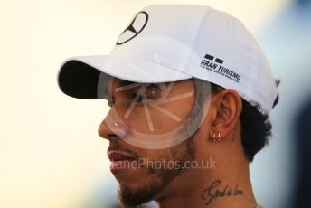 World © Octane Photographic Ltd. Formula 1 –  Abu Dhabi GP - Paddock. Mercedes AMG Petronas Motorsport AMG F1 W09 EQ Power+ - Lewis Hamilton. Yas Marina Circuit, Abu Dhabi. Thursday 22nd November 2018.