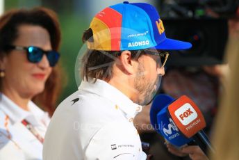 World © Octane Photographic Ltd. Formula 1 –  Abu Dhabi GP - Paddock. McLaren MCL33 – Fernando Alonso. Yas Marina Circuit, Abu Dhabi. Thursday 22nd November 2018.
