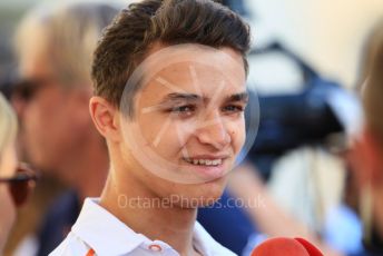 World © Octane Photographic Ltd. Formula 1 –  Abu Dhabi GP - Paddock. McLaren MCL33 Reserve Driver – Lando Norris. Yas Marina Circuit, Abu Dhabi. Thursday 22nd November 2018.