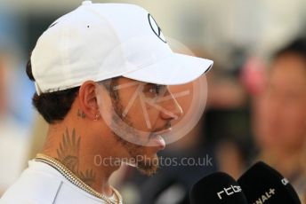 World © Octane Photographic Ltd. Formula 1 –  Abu Dhabi GP - Paddock. Mercedes AMG Petronas Motorsport AMG F1 W09 EQ Power+ - Lewis Hamilton. Yas Marina Circuit, Abu Dhabi. Thursday 22nd November 2018.