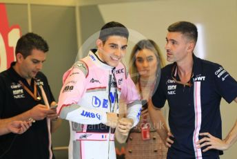 World © Octane Photographic Ltd. Formula 1 –  Abu Dhabi GP - Pit Lane. Racing Point Force India VJM11 - Esteban Ocon. Yas Marina Circuit, Abu Dhabi. Thursday 22nd November 2018.