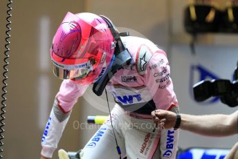 World © Octane Photographic Ltd. Formula 1 –  Abu Dhabi GP - Pit Lane. Racing Point Force India VJM11 - Esteban Ocon. Yas Marina Circuit, Abu Dhabi. Thursday 22nd November 2018.