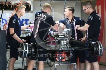 World © Octane Photographic Ltd. Formula 1 –  Abu Dhabi GP - Paddock. Racing Point Force India VJM11. Yas Marina Circuit, Abu Dhabi. Thursday 22nd November 2018.