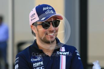 World © Octane Photographic Ltd. Formula 1 –  Abu Dhabi GP - Paddock. Racing Point Force India VJM11 - Sergio Perez. Yas Marina Circuit, Abu Dhabi. Thursday 22nd November 2018.