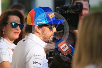 World © Octane Photographic Ltd. Formula 1 –  Abu Dhabi GP - Paddock. McLaren MCL33 – Fernando Alonso. Yas Marina Circuit, Abu Dhabi. Thursday 22nd November 2018.