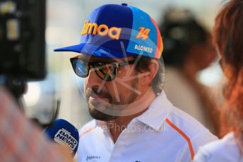 World © Octane Photographic Ltd. Formula 1 –  Abu Dhabi GP - Paddock. McLaren MCL33 – Fernando Alonso. Yas Marina Circuit, Abu Dhabi. Thursday 22nd November 2018.