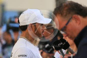 World © Octane Photographic Ltd. Formula 1 –  Abu Dhabi GP - Paddock. Mercedes AMG Petronas Motorsport AMG F1 W09 EQ Power+ - Lewis Hamilton. Yas Marina Circuit, Abu Dhabi. Thursday 22nd November 2018.
