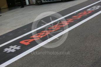 World © Octane Photographic Ltd. Formula 1 –  Abu Dhabi GP - Pit Lane. Abu Dhabi GP pit lane markings. Yas Marina Circuit, Abu Dhabi. Thursday 22nd November 2018.