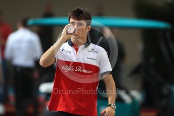 World © Octane Photographic Ltd. Formula 1 –  Abu Dhabi GP - Paddock. Alfa Romeo Sauber F1 Team C37 – Charles Leclerc. Yas Marina Circuit, Abu Dhabi. Thursday 22nd November 2018.