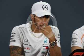 World © Octane Photographic Ltd. Formula 1 – Abu Dhabi GP - FIA Drivers’ Press Conference. Mercedes AMG Petronas Motorsport - Lewis Hamilton. Yas Marina Circuit, Abu Dhabi. Thursday 22nd November 2018.