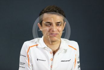 World © Octane Photographic Ltd. Formula 1 – Abu Dhabi GP - FIA Drivers’ Press Conference. Lando Norris - 2019 McLaren Driver. Yas Marina Circuit, Abu Dhabi. Thursday 22nd November 2018.