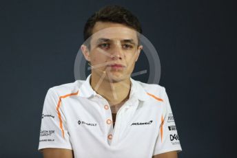 World © Octane Photographic Ltd. Formula 1 – Abu Dhabi GP - FIA Drivers’ Press Conference. Lando Norris - 2019 McLaren Driver. Yas Marina Circuit, Abu Dhabi. Thursday 22nd November 2018.