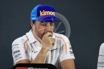 World © Octane Photographic Ltd. Formula 1 – Abu Dhabi GP - FIA Drivers’ Press Conference. McLaren – Fernando Alonso. Yas Marina Circuit, Abu Dhabi. Thursday 22nd November 2018.