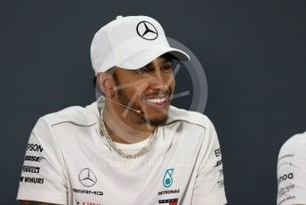 World © Octane Photographic Ltd. Formula 1 – Abu Dhabi GP - FIA Drivers’ Press Conference. Mercedes AMG Petronas Motorsport - Lewis Hamilton. Yas Marina Circuit, Abu Dhabi. Thursday 22nd November 2018.