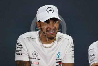 World © Octane Photographic Ltd. Formula 1 – Abu Dhabi GP - FIA Drivers’ Press Conference. Mercedes AMG Petronas Motorsport - Lewis Hamilton. Yas Marina Circuit, Abu Dhabi. Thursday 22nd November 2018.