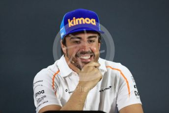 World © Octane Photographic Ltd. Formula 1 – Abu Dhabi GP - FIA Drivers’ Press Conference. McLaren – Fernando Alonso. Yas Marina Circuit, Abu Dhabi. Thursday 22nd November 2018.