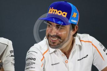 World © Octane Photographic Ltd. Formula 1 – Abu Dhabi GP - FIA Drivers’ Press Conference. McLaren – Fernando Alonso. Yas Marina Circuit, Abu Dhabi. Thursday 22nd November 2018.