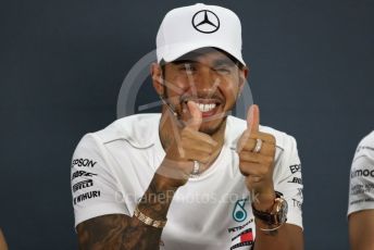 World © Octane Photographic Ltd. Formula 1 – Abu Dhabi GP - FIA Drivers’ Press Conference. Mercedes AMG Petronas Motorsport - Lewis Hamilton. Yas Marina Circuit, Abu Dhabi. Thursday 22nd November 2018.