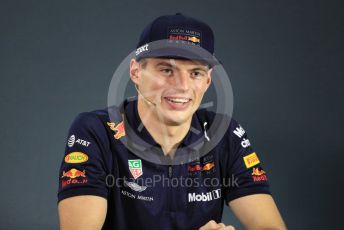 World © Octane Photographic Ltd. Formula 1 – Abu Dhabi GP - FIA Drivers’ Press Conference. Aston Martin Red Bull Racing TAG Heuer  – Max Verstappen. Yas Marina Circuit, Abu Dhabi. Thursday 22nd November 2018.