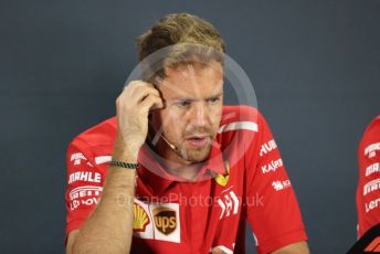 World © Octane Photographic Ltd. Formula 1 – Abu Dhabi GP - FIA Drivers’ Press Conference. Scuderia Ferrari – Sebastian Vettel. Yas Marina Circuit, Abu Dhabi. Thursday 22nd November 2018.