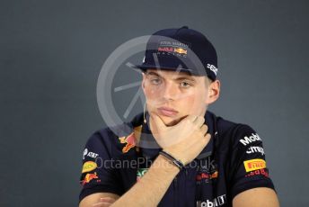 World © Octane Photographic Ltd. Formula 1 – Abu Dhabi GP - FIA Drivers’ Press Conference. Aston Martin Red Bull Racing TAG Heuer  – Max Verstappen. Yas Marina Circuit, Abu Dhabi. Thursday 22nd November 2018.