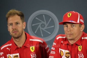 World © Octane Photographic Ltd. Formula 1 – Abu Dhabi GP - FIA Drivers’ Press Conference. Scuderia Ferrari – Sebastian Vettel and Kimi Raikkonen. Yas Marina Circuit, Abu Dhabi. Thursday 22nd November 2018.