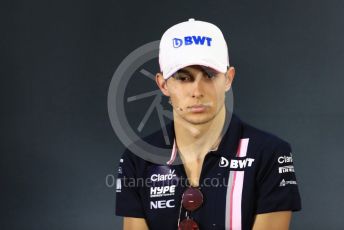 World © Octane Photographic Ltd. Formula 1 – Abu Dhabi GP - FIA Drivers’ Press Conference. Racing Point Force India - Esteban Ocon. Yas Marina Circuit, Abu Dhabi. Thursday 22nd November 2018.