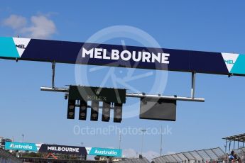 World © Octane Photographic Ltd. Formula 1 – Australian GP - Class of 2018. Start lights. Albert Park, Melbourne, Australia. Sunday 25th March 2018.